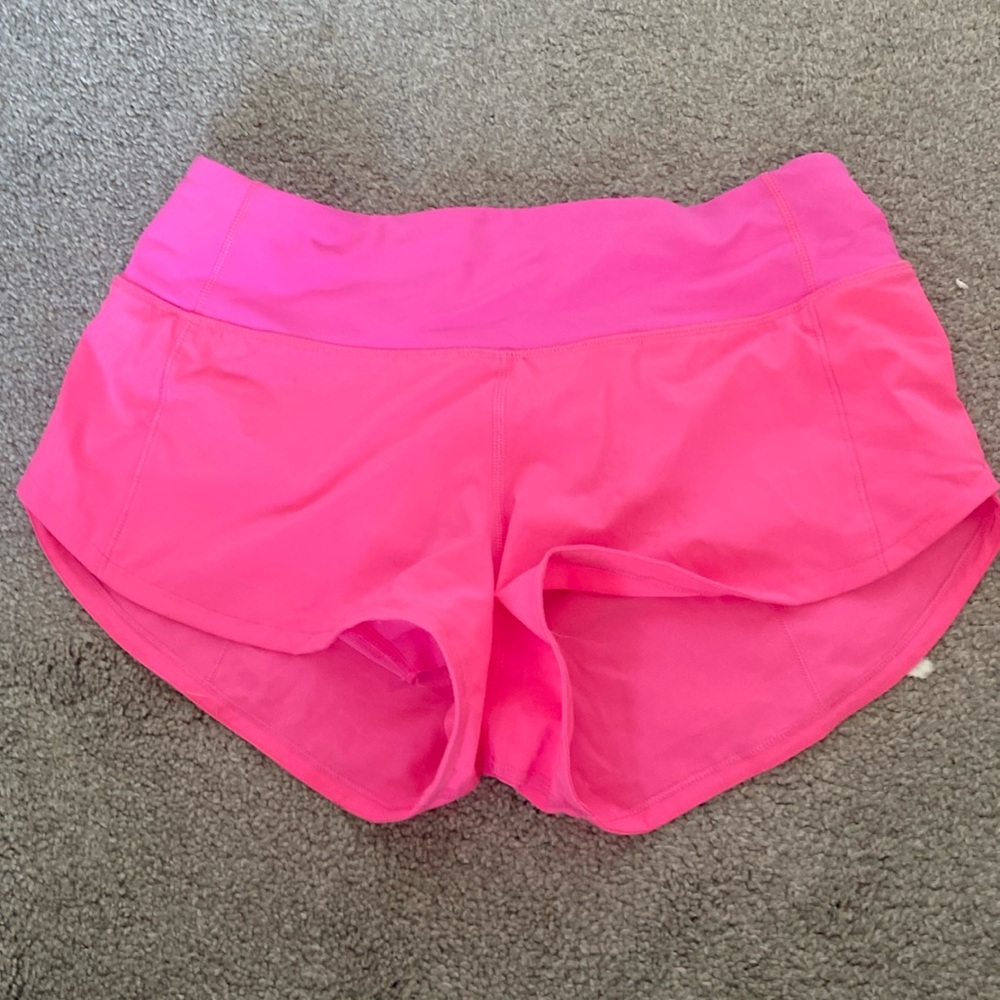 lululemon neon link speed up short shorts